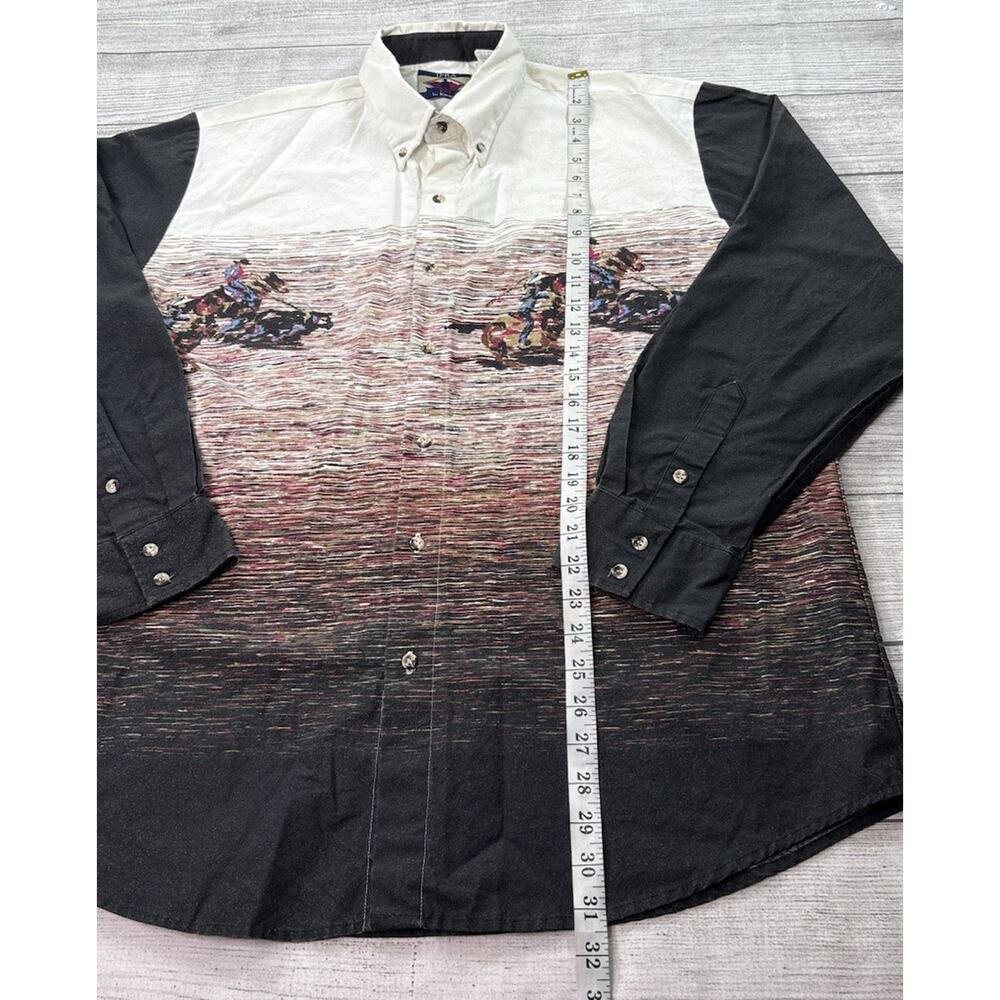 IPRA Vintage Western Shirt Button Down Calf Roping Wrap Around Print Size XL - Picture 2 of 7